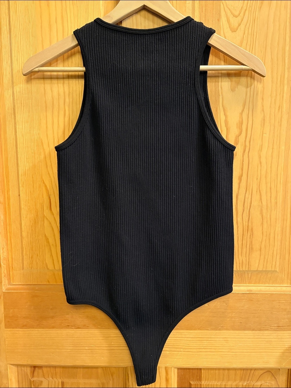 Stretch Black Ribbed Razor Back Body Suit Sz L/XL - Picture 4 of 6